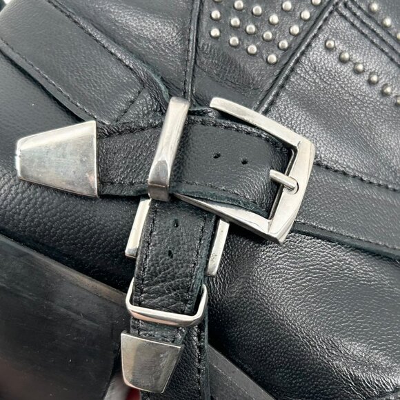 Anine Bing Bianca Black Studded Buckle Ankle Boots - Picture 13 of 13